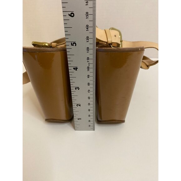 Arezzo Brazilian Studded Platform Wedges Women EU 39 US 8 Leather Strappy Sandal - Picture 10 of 14